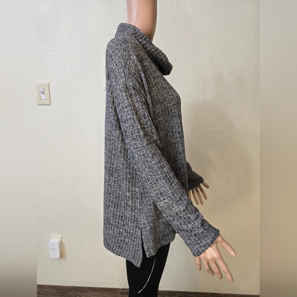 ANTHROPOLOGIE MAEVE OVERSIZED COWL NECK RIBBED KNIT SWEATER TOP GRAY Sz … - Picture 10 of 10